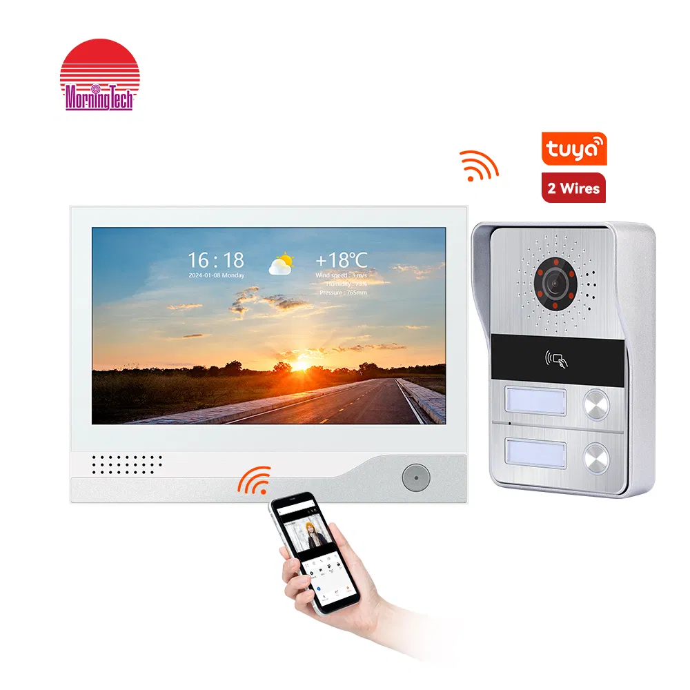 2 Wire Smart Bus Entry System with 2 Apartment Multi-Family