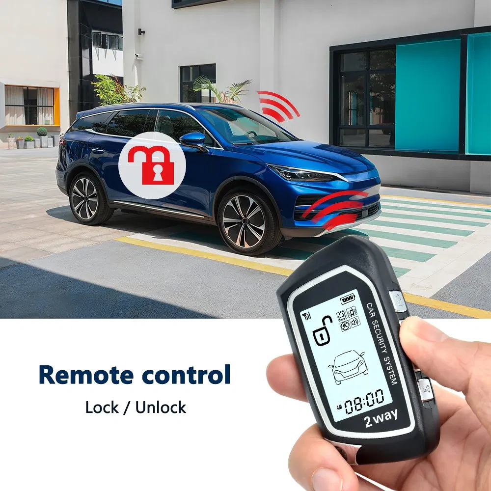 FM Two Way 2000 Meters Smart Key LCD Remote Control Anti Theft Central Lock Car Security Alarm System
