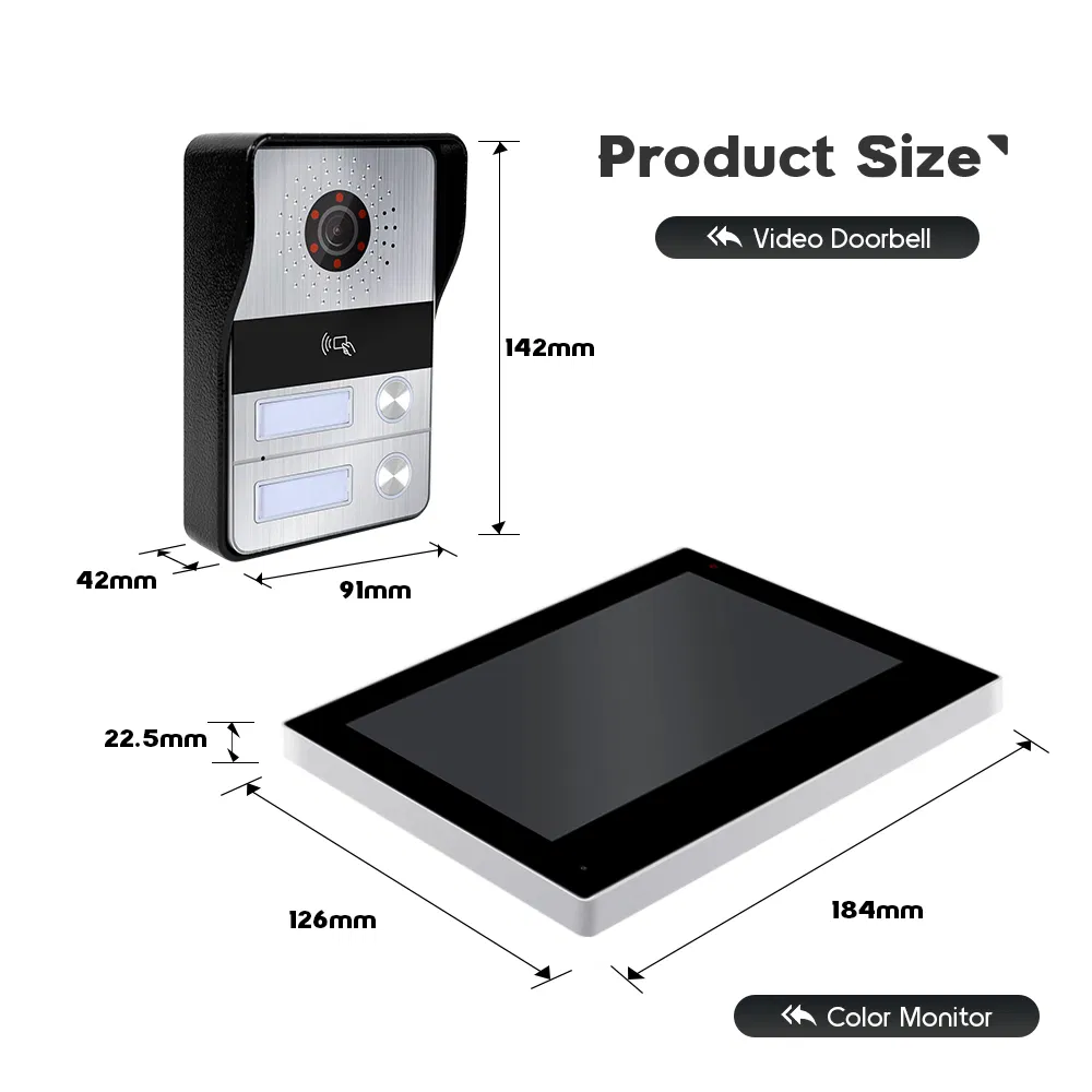 2 Wire IP WiFi Video Door Phone Intercom Doorbell Bus System APP Tuya Smart for Multi Apartments Fingerprint Unlock