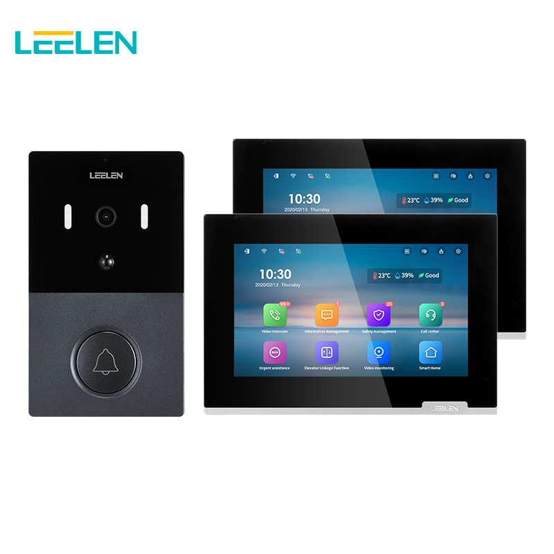 Leelen 7 Inch Touch Screen WiFi APP Remotely Unlocks IP Cameras Smart Video Door Phone Intercom System