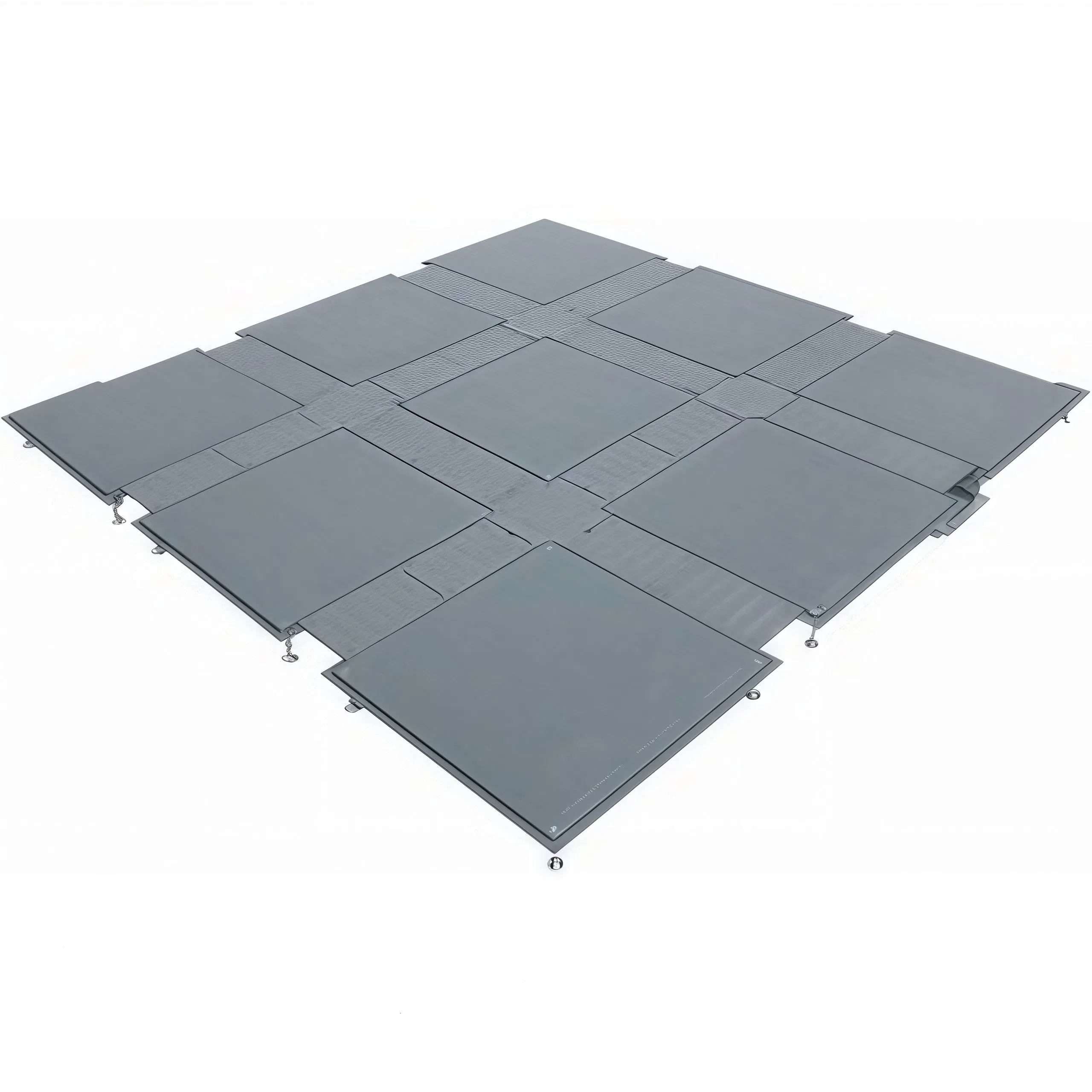Channeled Steel Grid Raised Floor System with Network Infrastructure Support