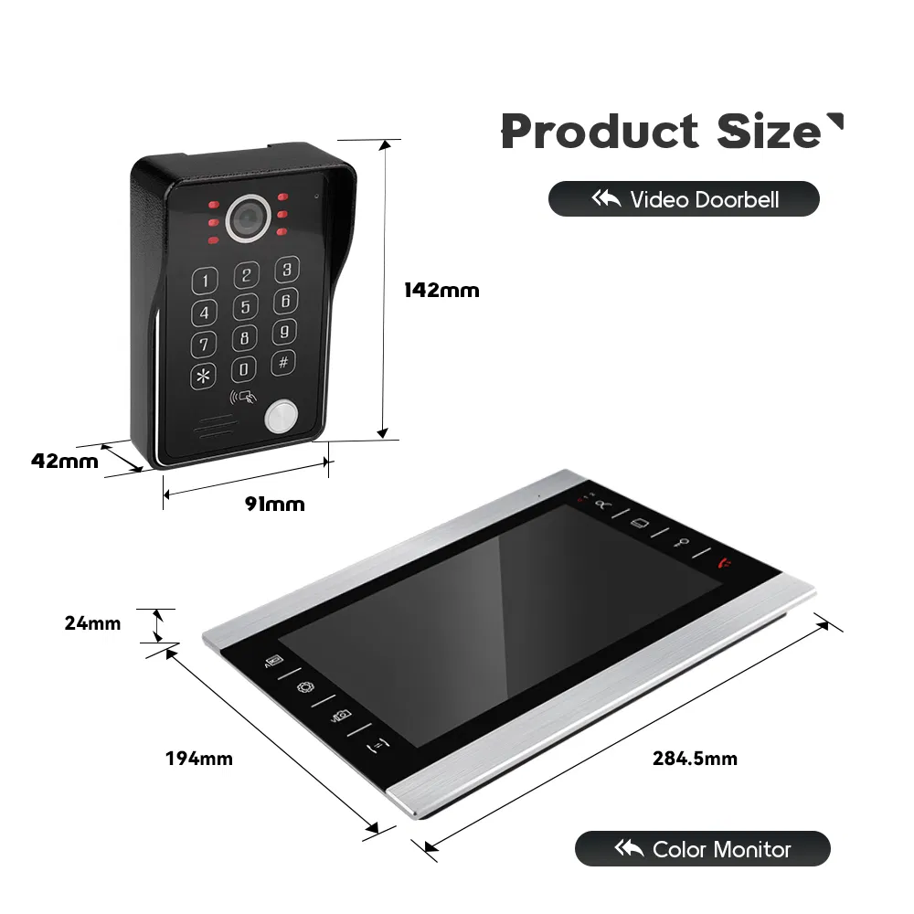 10 Inch 1080P Tuya Smart Wireless WiFi Video Entry Intercom System