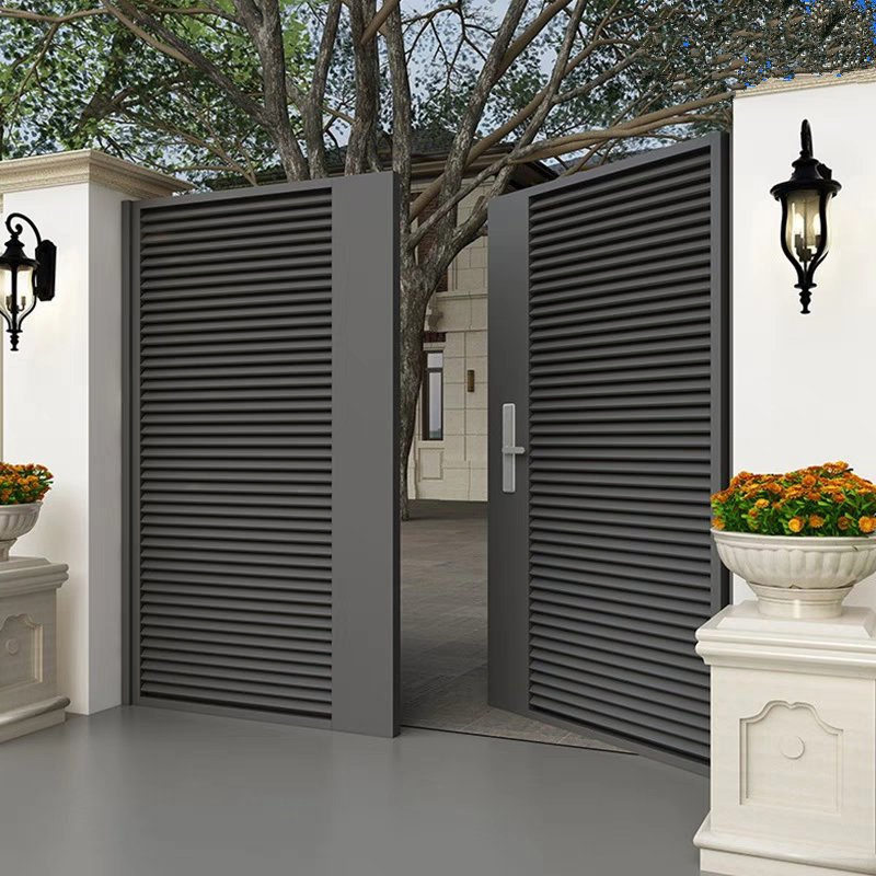 Hot Sale Main Gate Entrance Doors Aluminum Wooden Security Exterior Front Entry Modern Pivot Door for Houses