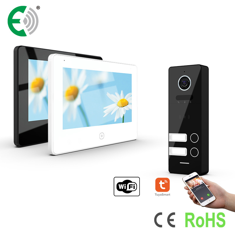 7"UTP/IP WiFi Touch Screen Intercom System for 2 Families Video Doorphone
