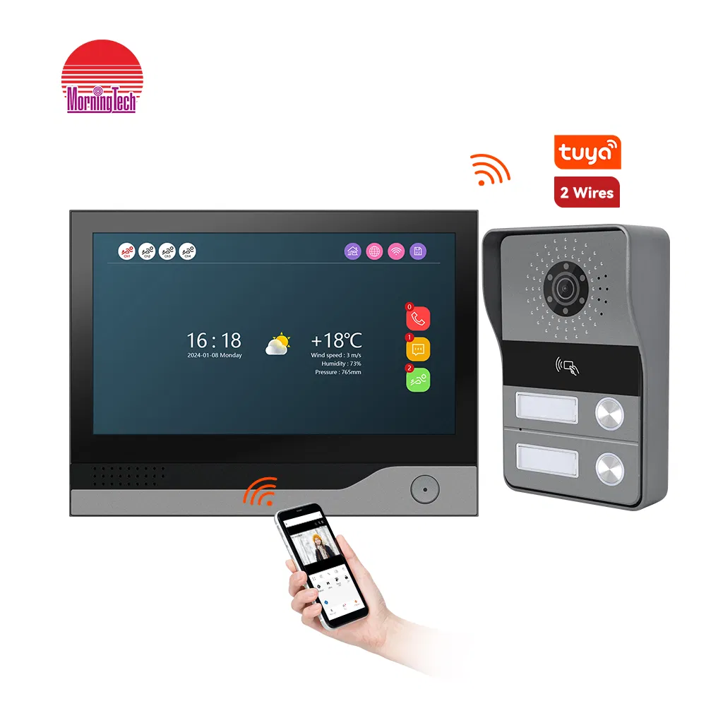 2 Wire Smart Bus Entry System with 2 Apartment Multi-Family