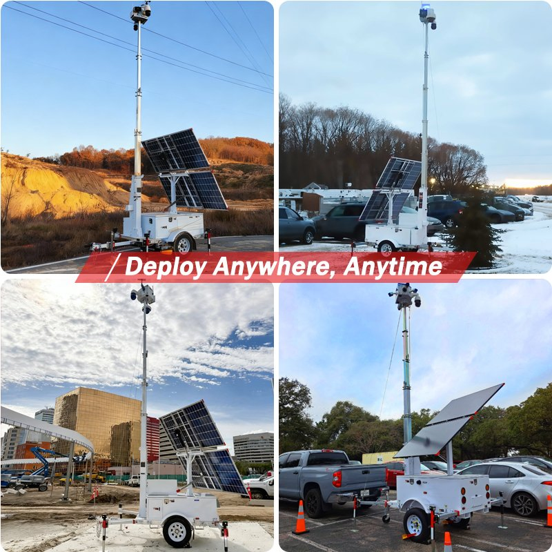 Solar Surveillance Trailer with Integrated CCTV System for Remote Security Monitoring