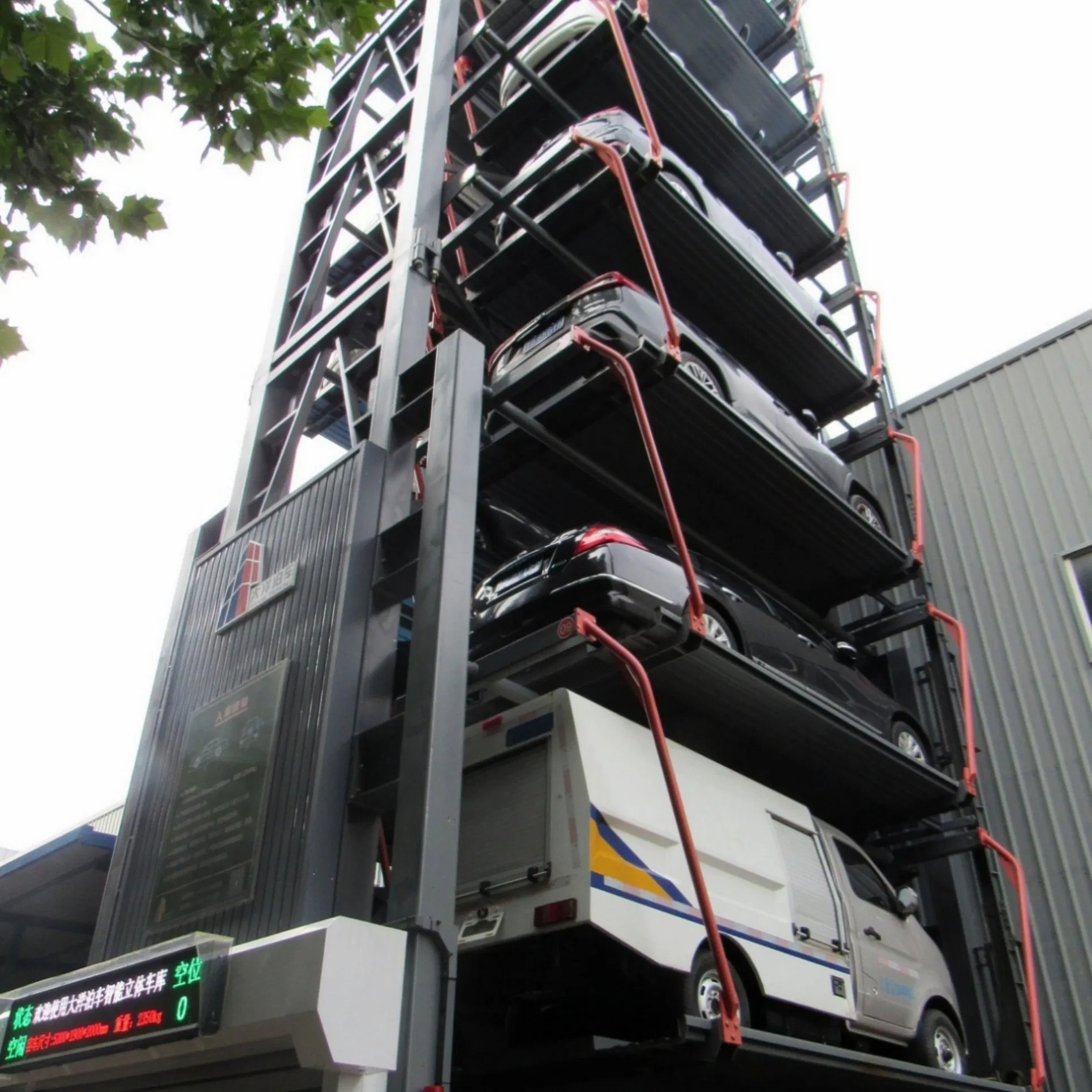Nine Tier Vertical Rotary Parking System with Integrated Lighting and Security for SUV Parking Areas