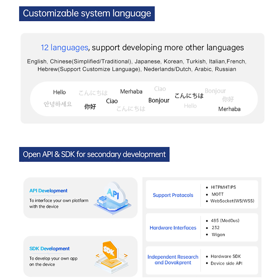 5-Inch High Security Free Sdk Fingerprint Card Reading Facial Recognition Authentication Time and Attendance Biometric Access Control Face Recognition Devices
