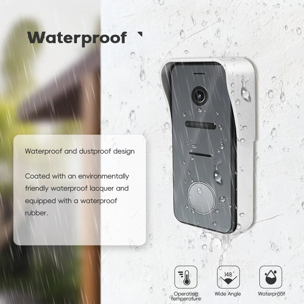 Multi Unit Apartment Intercom Wired 7" Monitor Video Intercom Doorbell Door Phone Audio Visual Intercom System