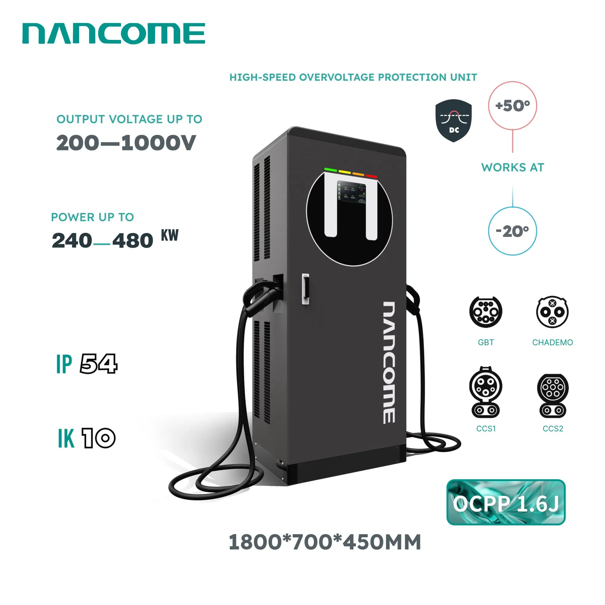 Nancome Next-Gen High Power Charging Station for Heavy Truck Charging with 320kw