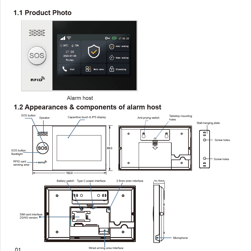 GSM WiFi Tuya Smart Home Security System IoT Home Alarm System Pg-107