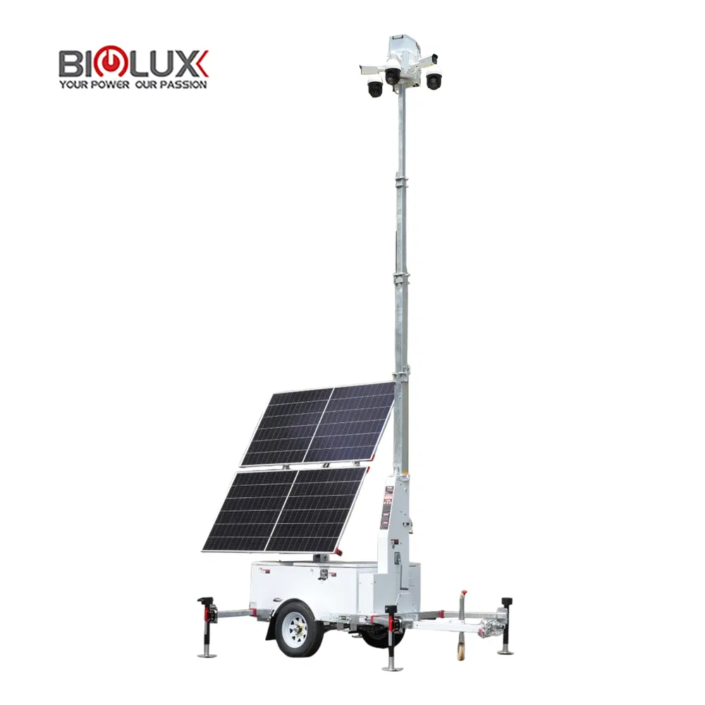 Solar Surveillance Trailer with Integrated CCTV System for Remote Security Monitoring