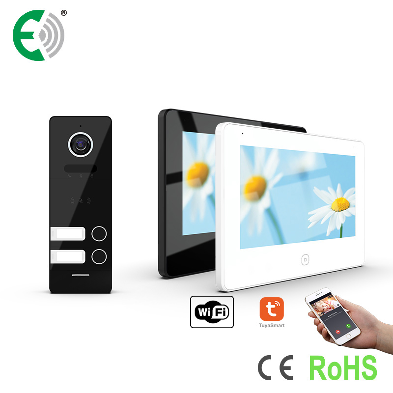 7"UTP/IP WiFi Touch Screen Intercom System for 2 Families Video Doorphone