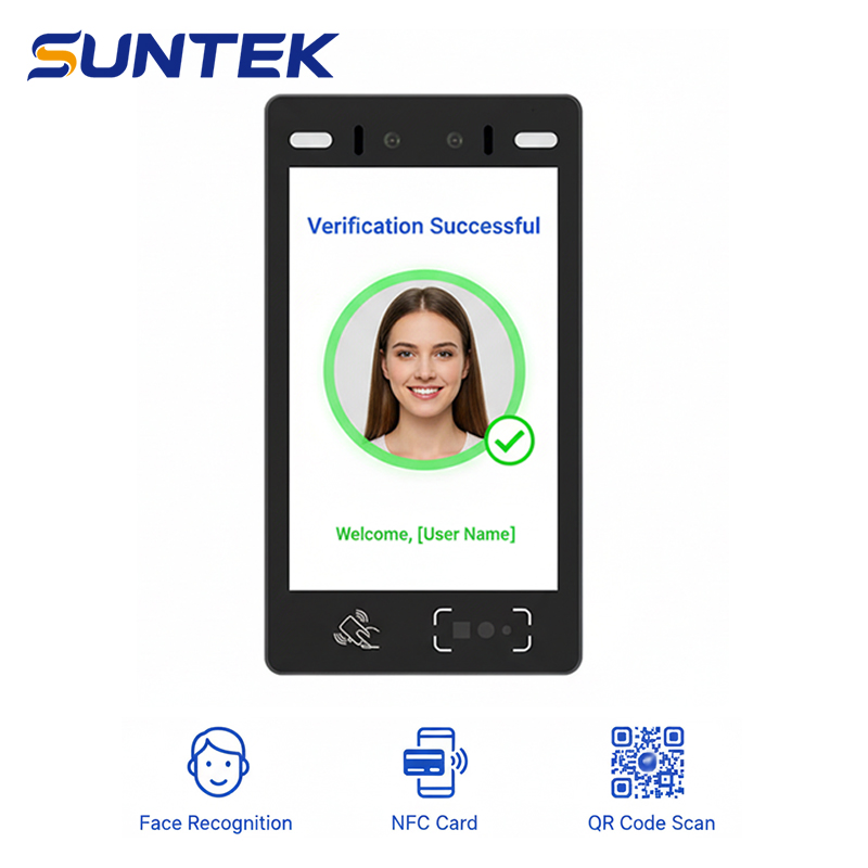 Door Access Control System IP65 Waterproof Suntek Facial Recognition Reader for Outdoor Building Access &amp; Security