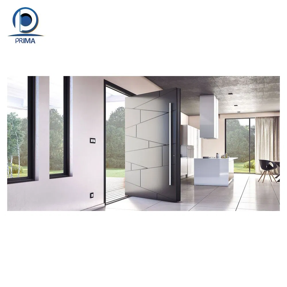 Modern Luxury Design Wooden Slat Hidden Entrance Pivot Entry Door for Villas