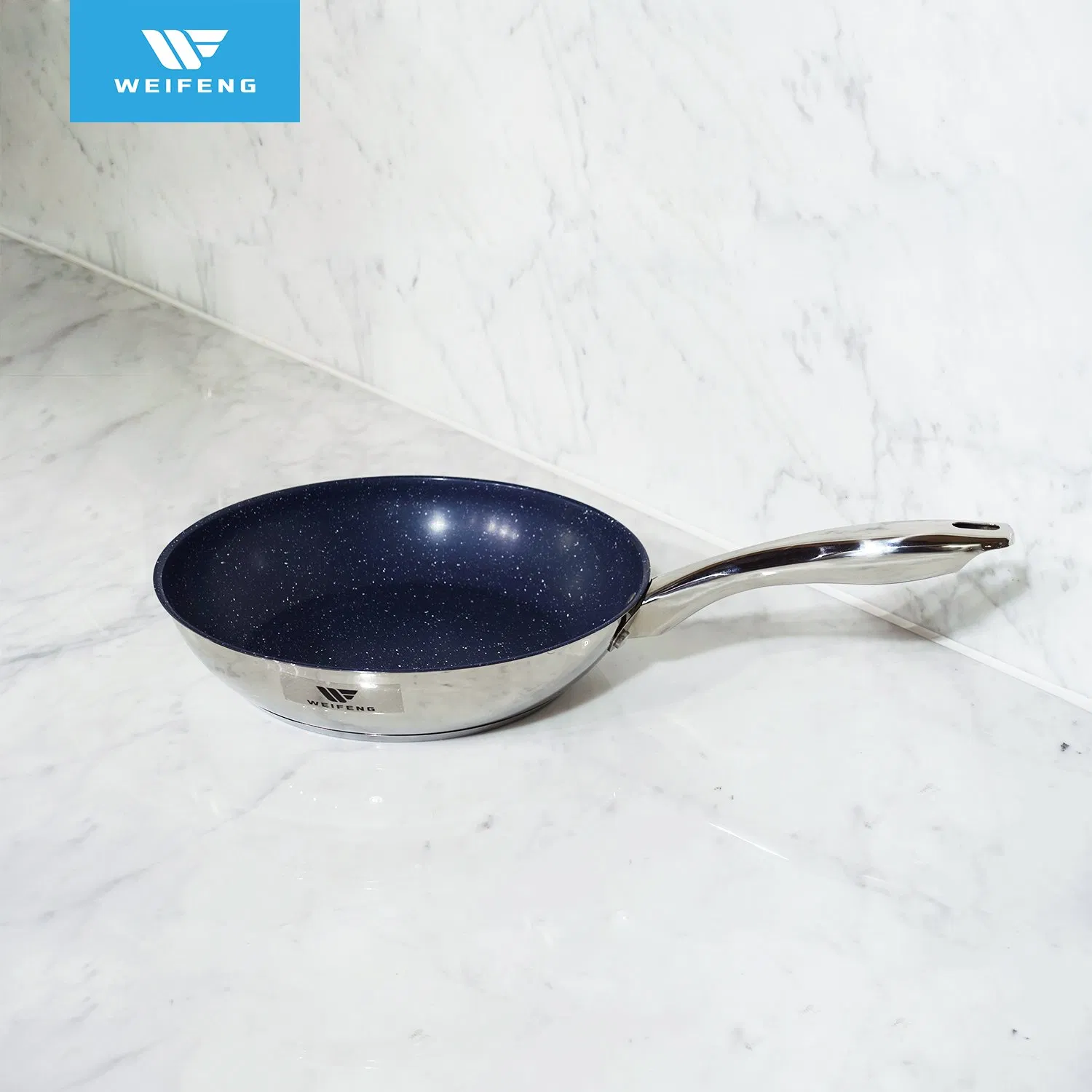 S/S Hollow Handle Colored Non-Stick Coating Fry Pan, Stainless Steel Non-Stick Cookware