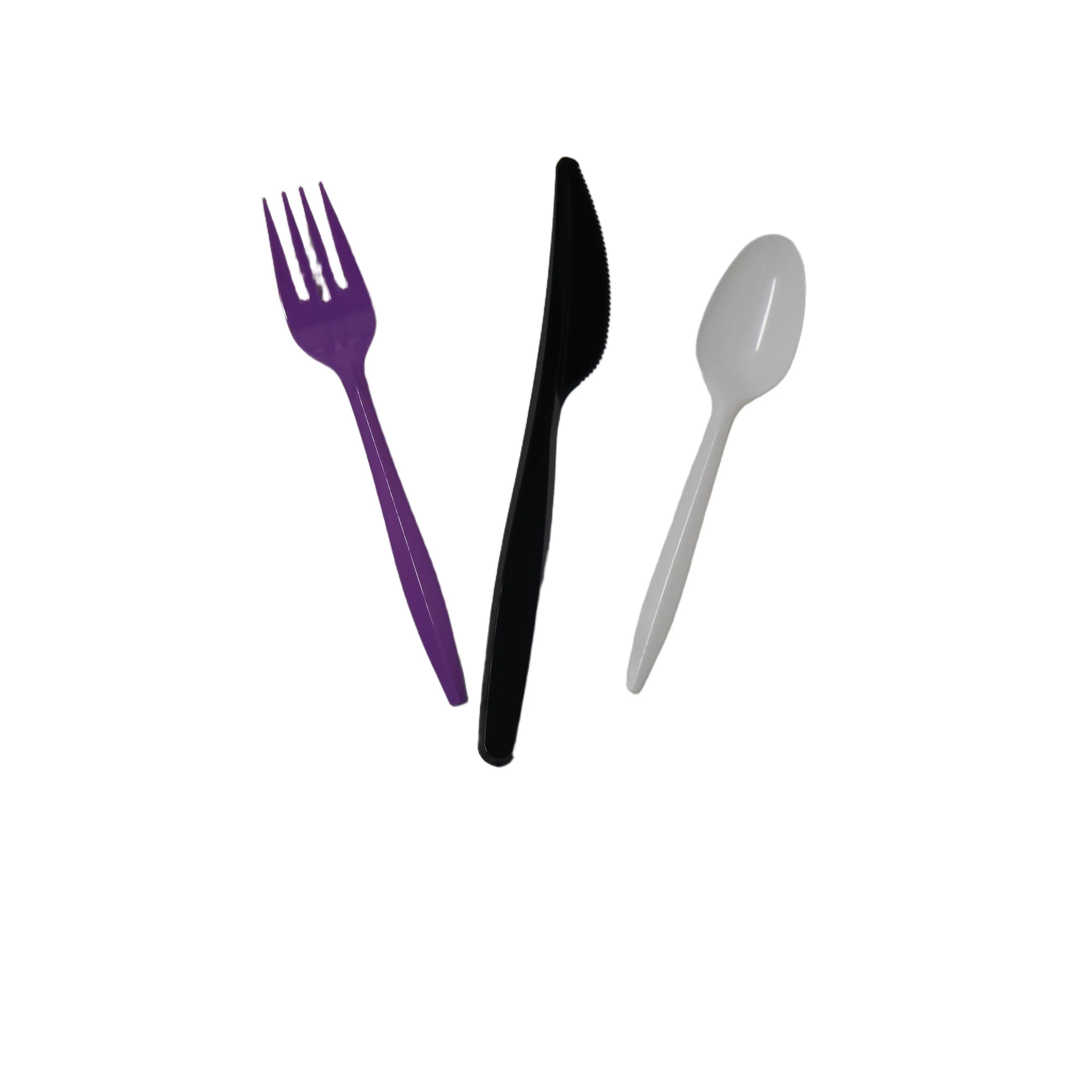 Disposable Clear Plastic Cutlery Sets Disposable PS Fork Spoon Knife Plastic Cutlery in Set PP Napkin Utensiles White Black Transparent Clear