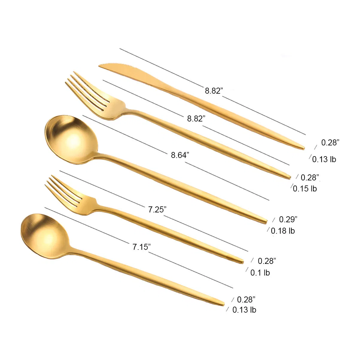 Wholesale Modern Luxury Gold Stainless Steel Dinner Cutlery with FDA