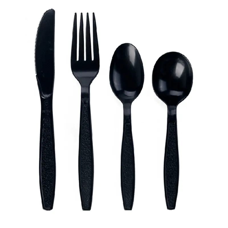 Black Plastic Cutlery