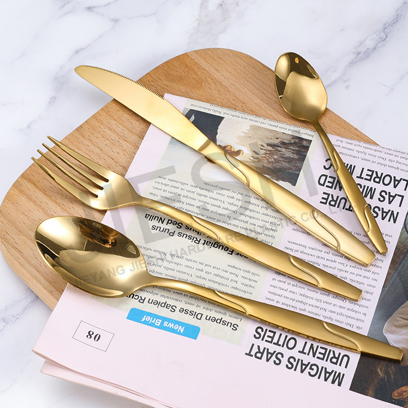 Factory Price Luxury Tableware Golden Dinnerware Stainless Steel Cutlery Set