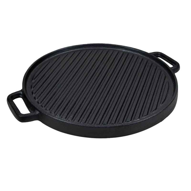12 Inch Preseasoned Non Stick Cast Iron Grill and Griddle Pan Versatile Cookware for Meals