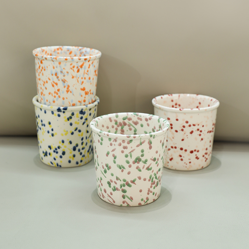 Stylish Speckle Pattern Ceramic Drinkware for Coffee Milk Water Mug