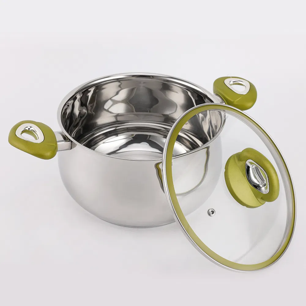 Home Kitchen Outdoor Hot Sale Stainless Steel Cookware with Glass Lid
