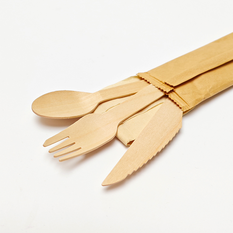 Biodegradable Disposable Party Restaurant Wooden Knife Fork Spoon Cutlery