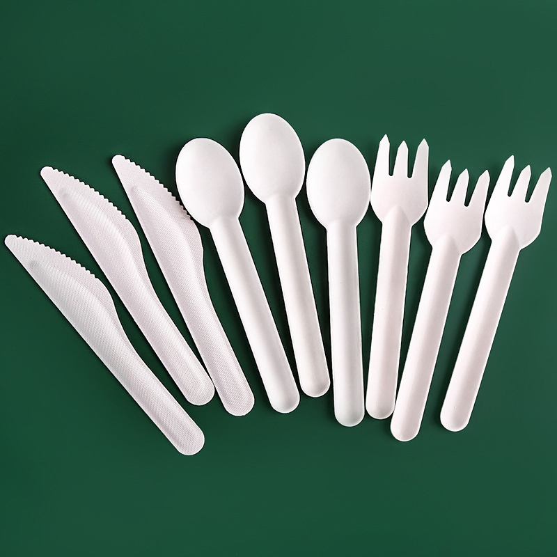 Compost Disposable Sugarcane Knife Fork Spoon Bagasse Cutlery