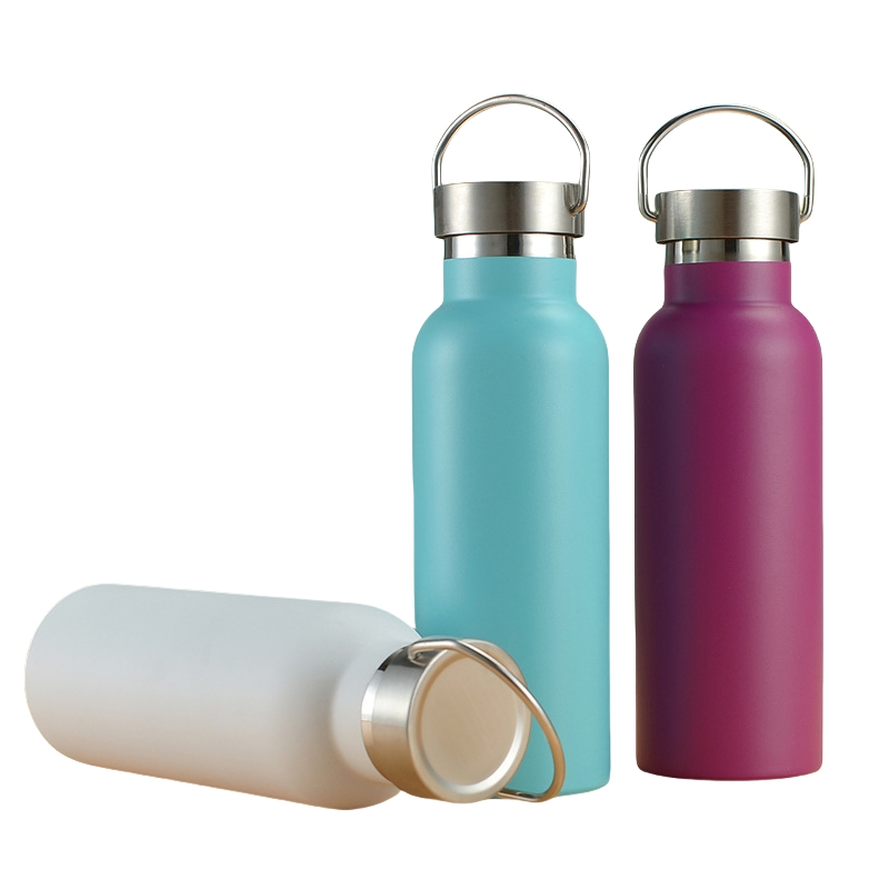 Custom Logo 500ml 750ml Double-Walled Stainless Steel Vacuum Flask Wide Mouth Thermal Insulated Sport Water Bottle Drinkware