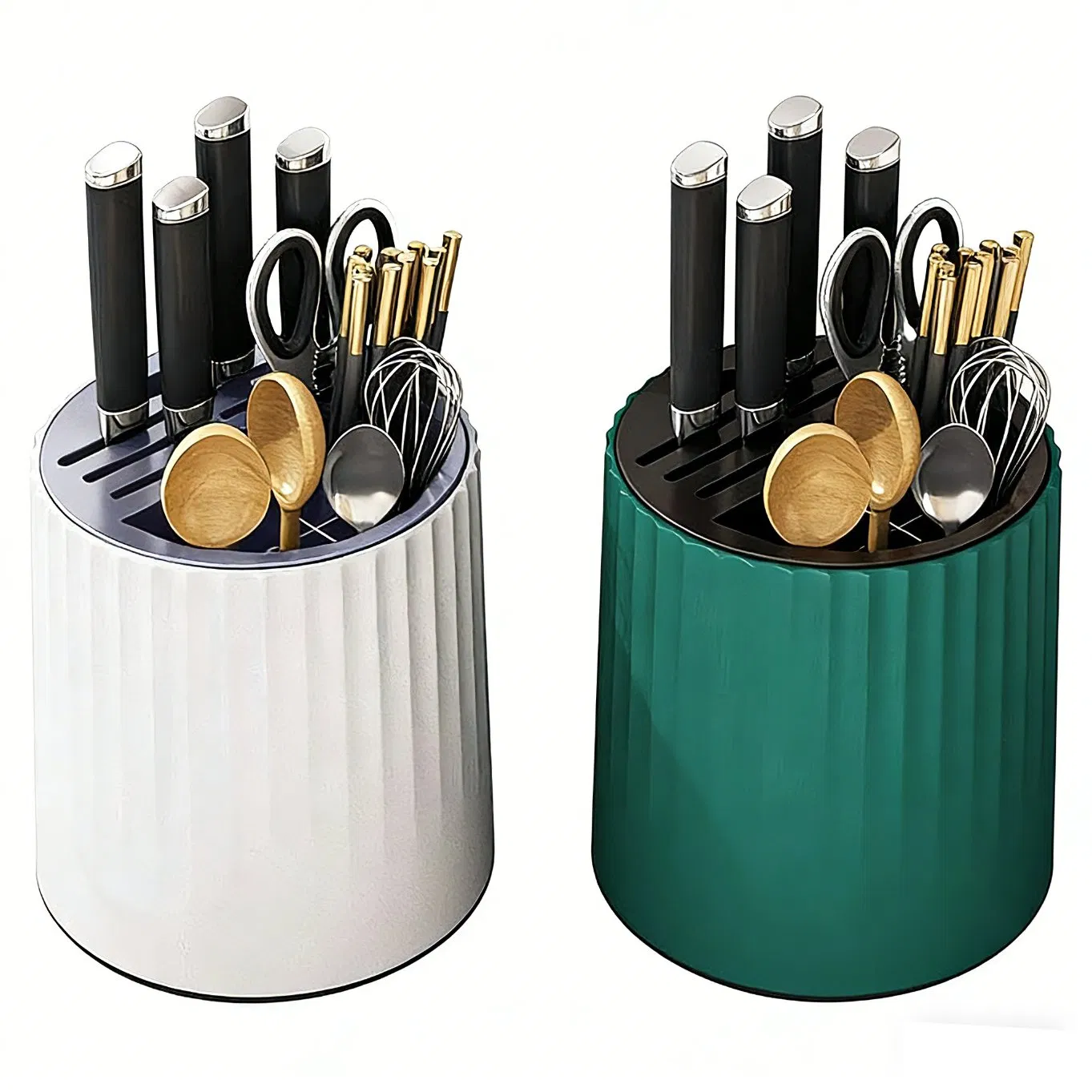 Top-Rated Multi-Functional Kitchen Organizer-Rotating Knife &amp; Cutlery Rack for Utensils, Chopsticks