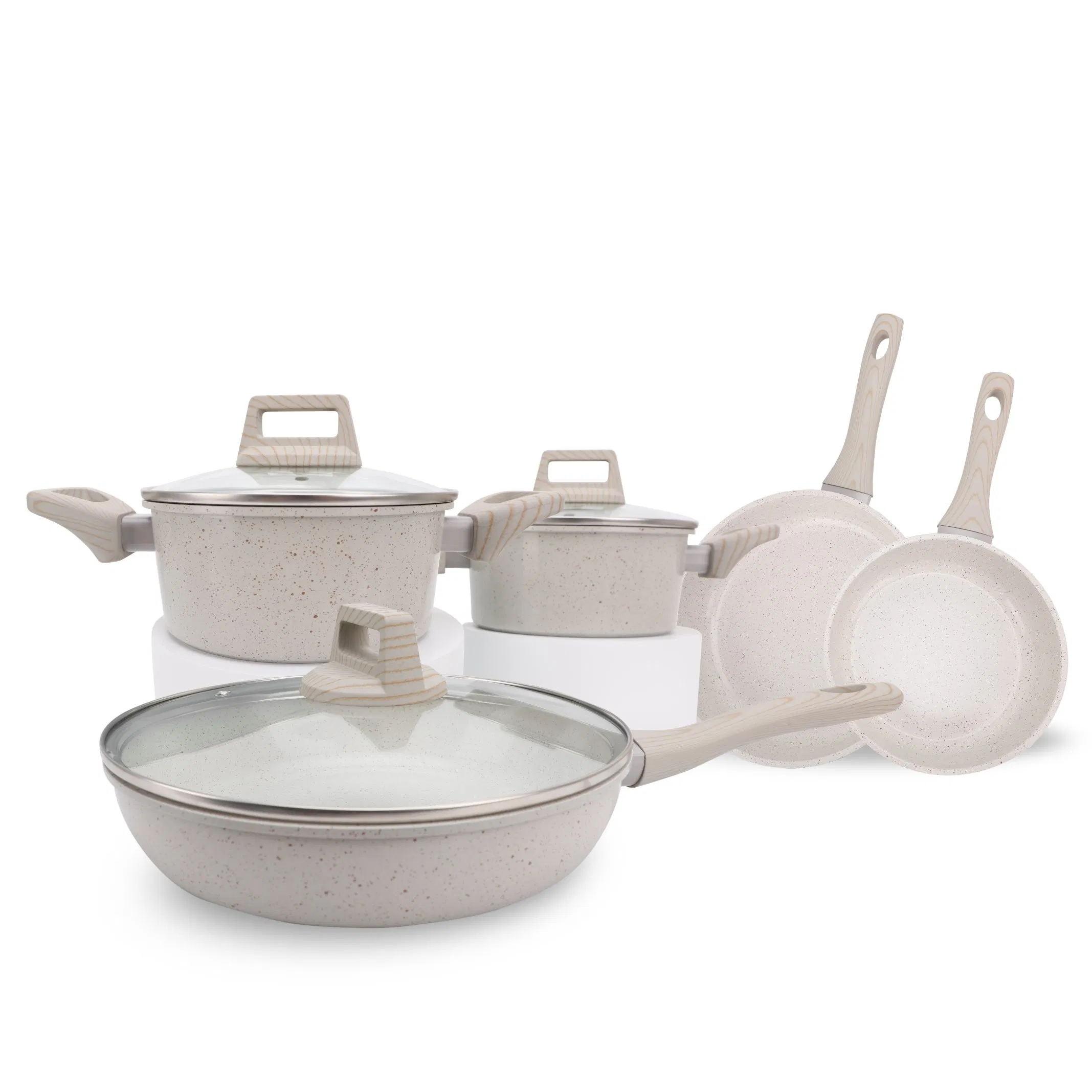 Nice Price Forged Aluminum Pan Set Granite Coating Induction Kitchen Cookware for All Stoves