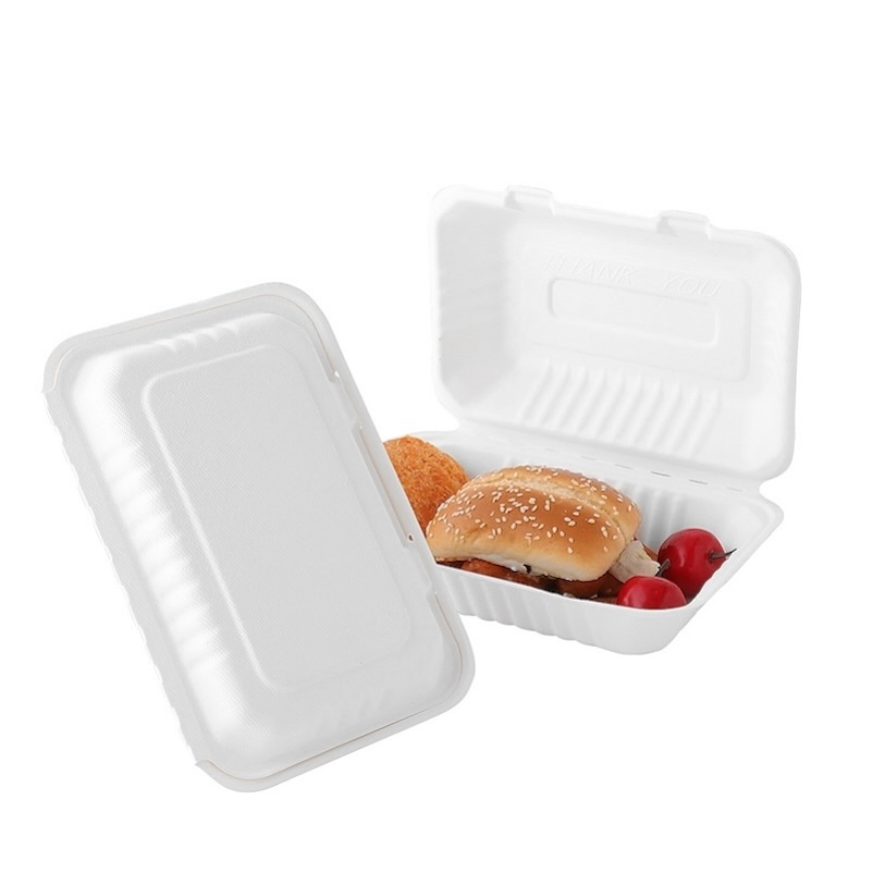 Wholesale Custom Compostable Fast Food Container Disposable Biodegradable Supermarket Box Sugarcane Tableware