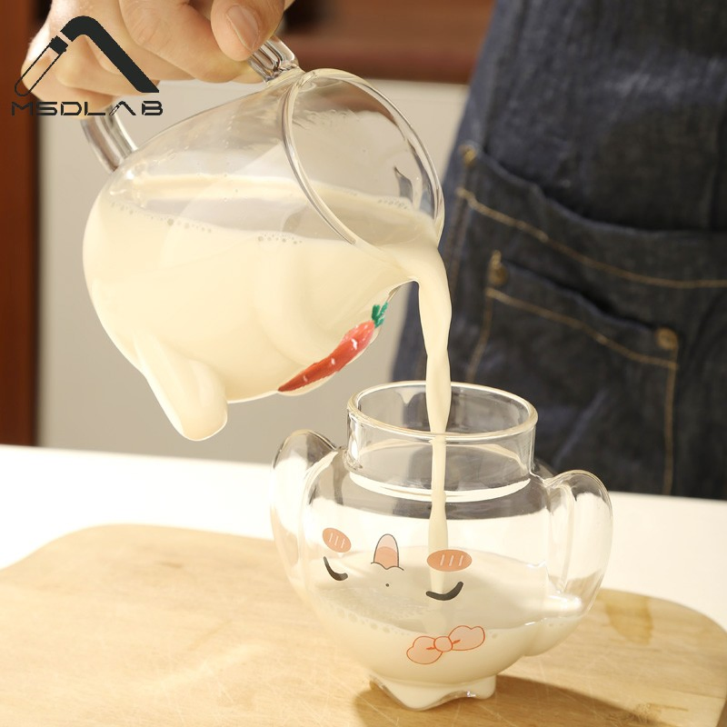 Artistic Rabbit Glass Drinkware with Unique Bead Handle Accessory