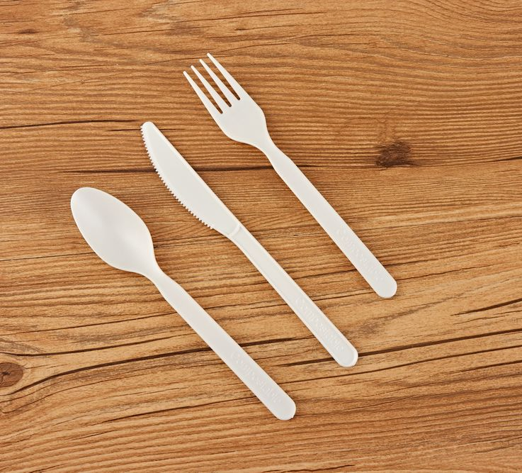Factory-Sourced Disposable Knife, Fork and Spoon Cpla 100% Biodegradable Cutlery