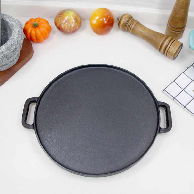 12 Inch Preseasoned Non Stick Cast Iron Grill and Griddle Pan Versatile Cookware for Meals