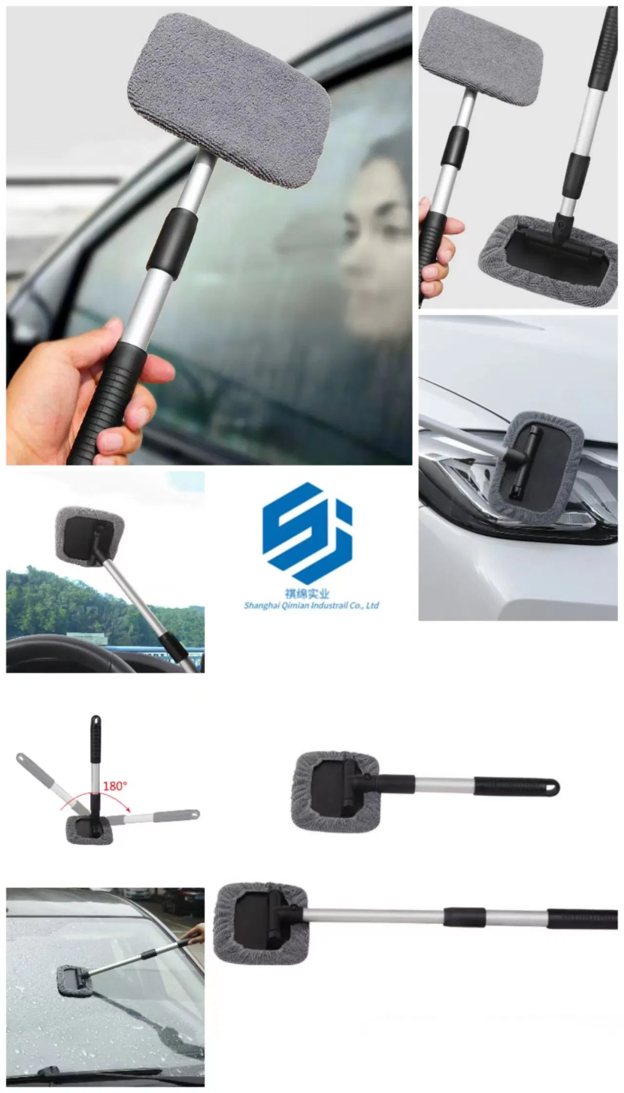 Aluminium Alloy Telescoping Long Handle Car Window Cleaning Mop Cleaning Tool