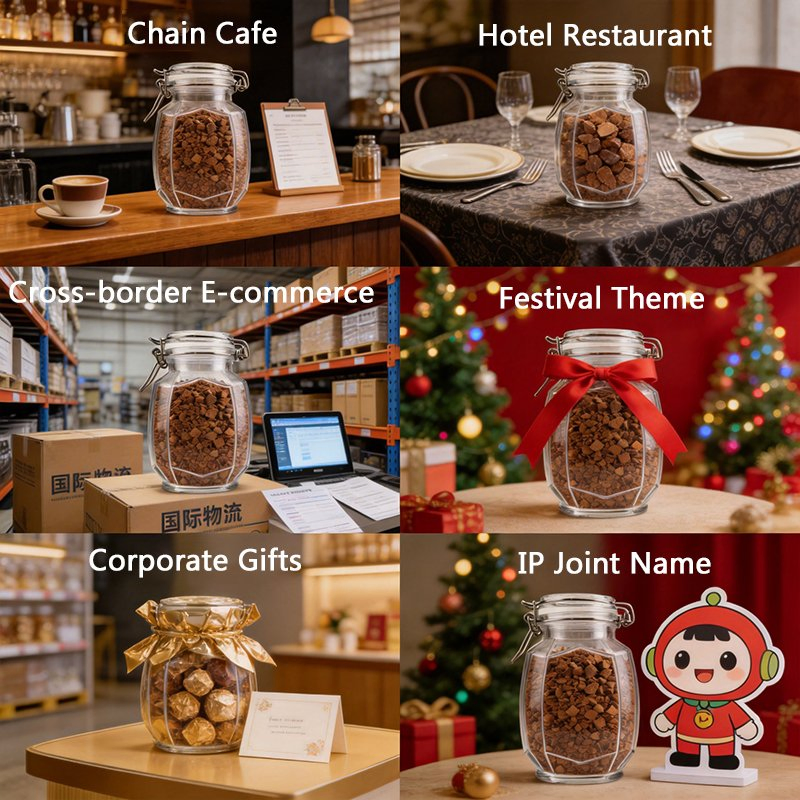 High Quality 100g Instant Coffee Powder with Glass Jar for Gift Daily