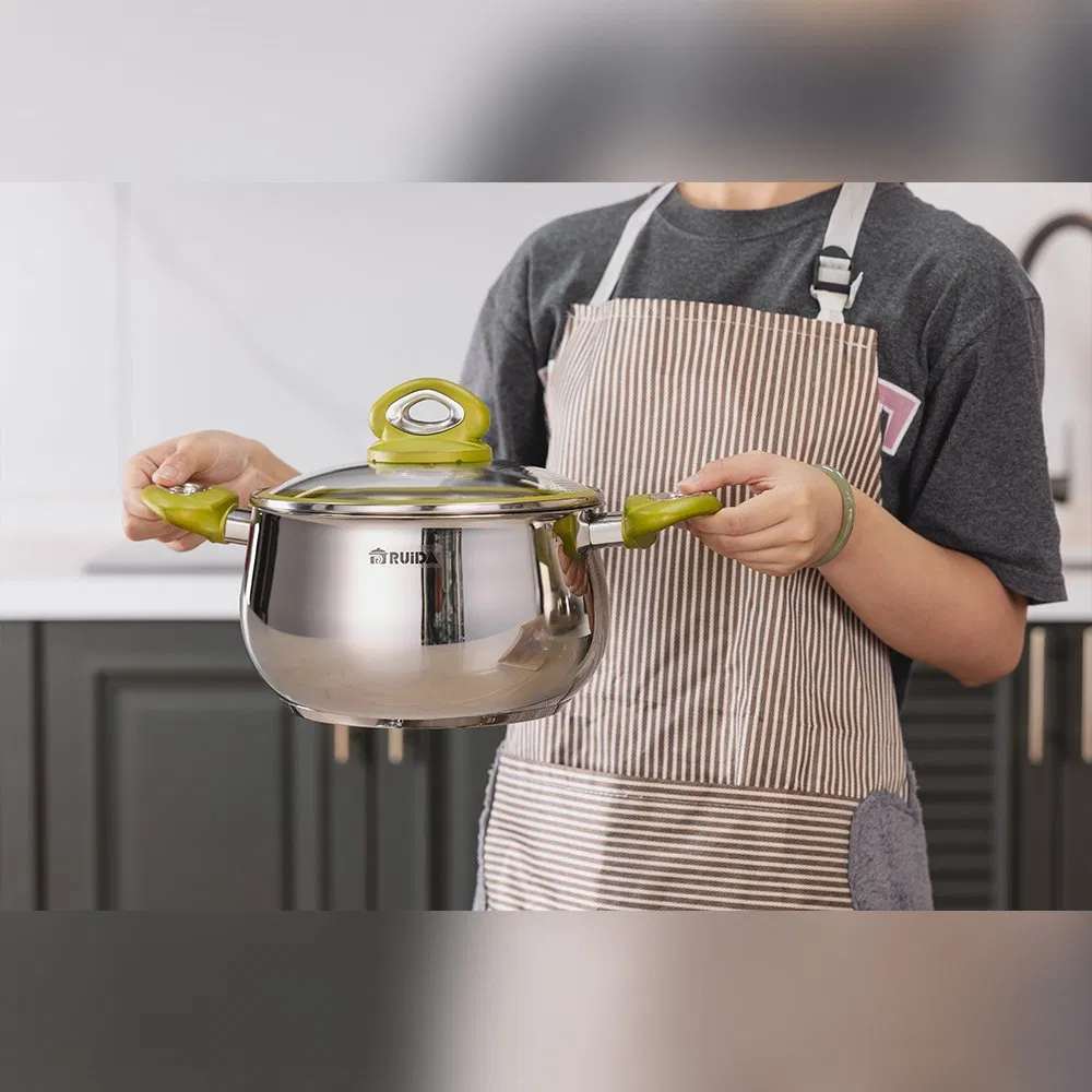 Home Kitchen Outdoor Hot Sale Stainless Steel Cookware with Glass Lid