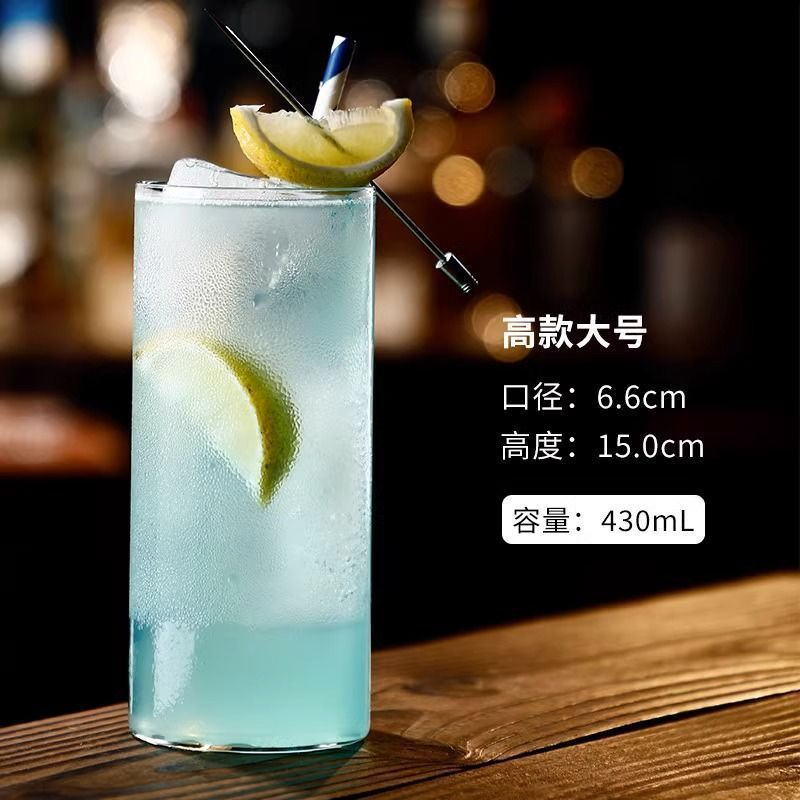 Creative Cocktail Martini Margarita Glassware Tower Highball Trumpet Cup Champagne Glass with Slanted Mouth Stemmed Collins Glass Barware