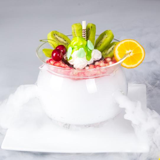 Creative Molecular Cuisine Transparent Glass Bowl Dry Ice Tableware Vegetable Fruit Salad
