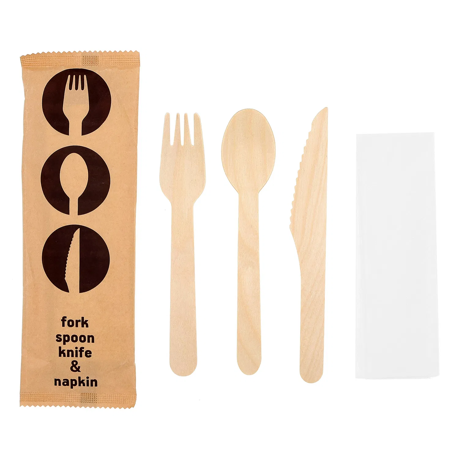 Customized Logo Printing Hot-Stamping Knife Fork Spoon Set Biodegradable Eco-Friendly Disposable Birch Dessert Cutlery Wooden Tableware for Birthday Holidays