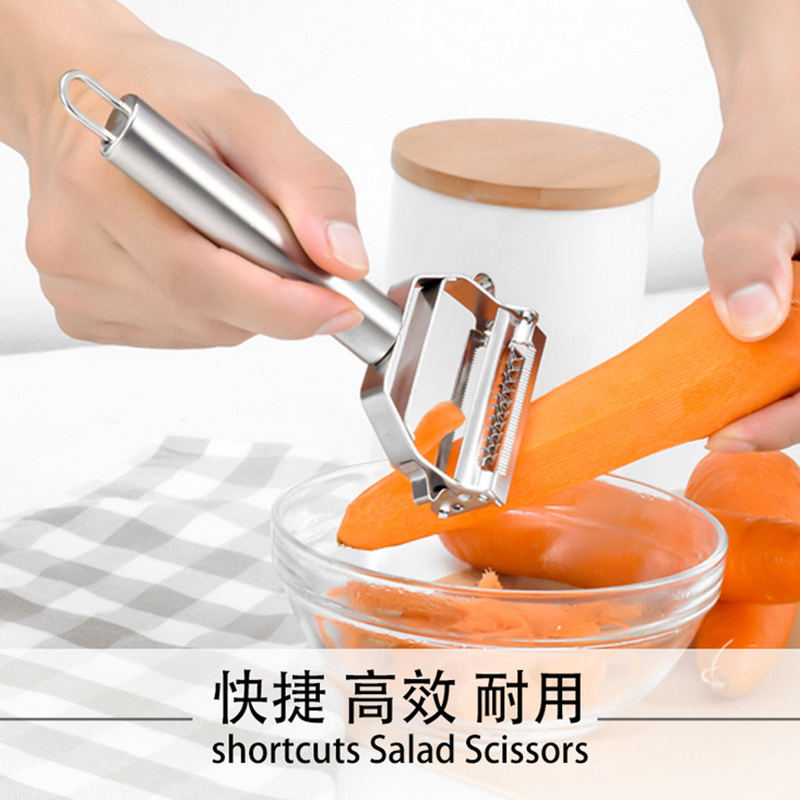 2 in 1 Multi Functional Stainless Steel Fruit Vegetable Grater Paring Knife Kitchen Accessories