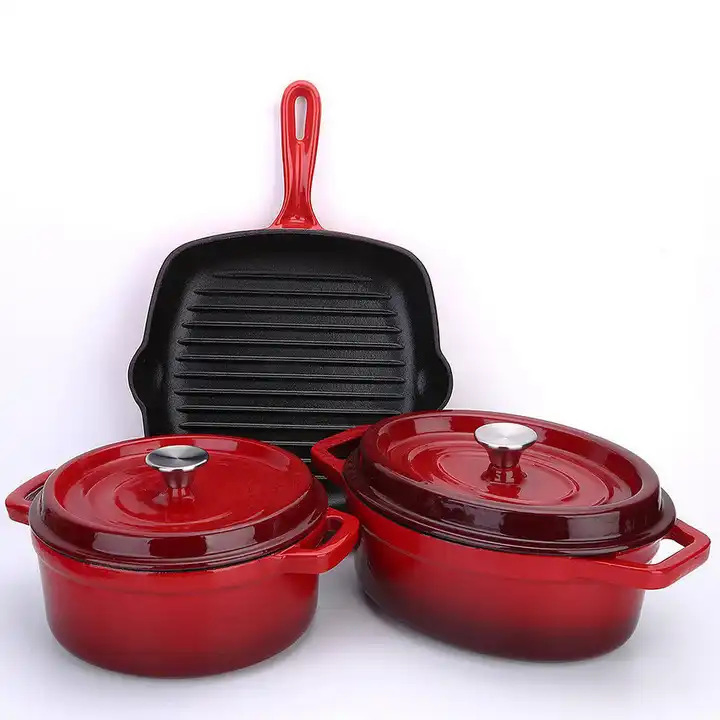 2026top Quality Cast Iron Dutch Oven with Lid Frying Pan Casserole Non Stick Kitchen Cookware