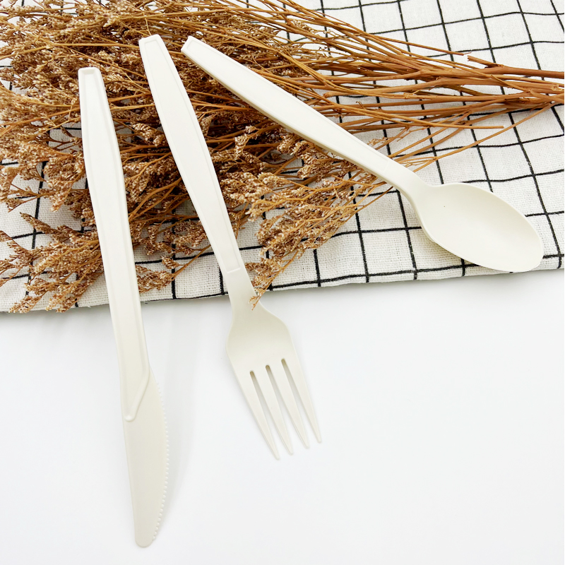 Free Sample Eco Friendly Disposable Spoon Fork Knife Set Biodegradable Cutlery