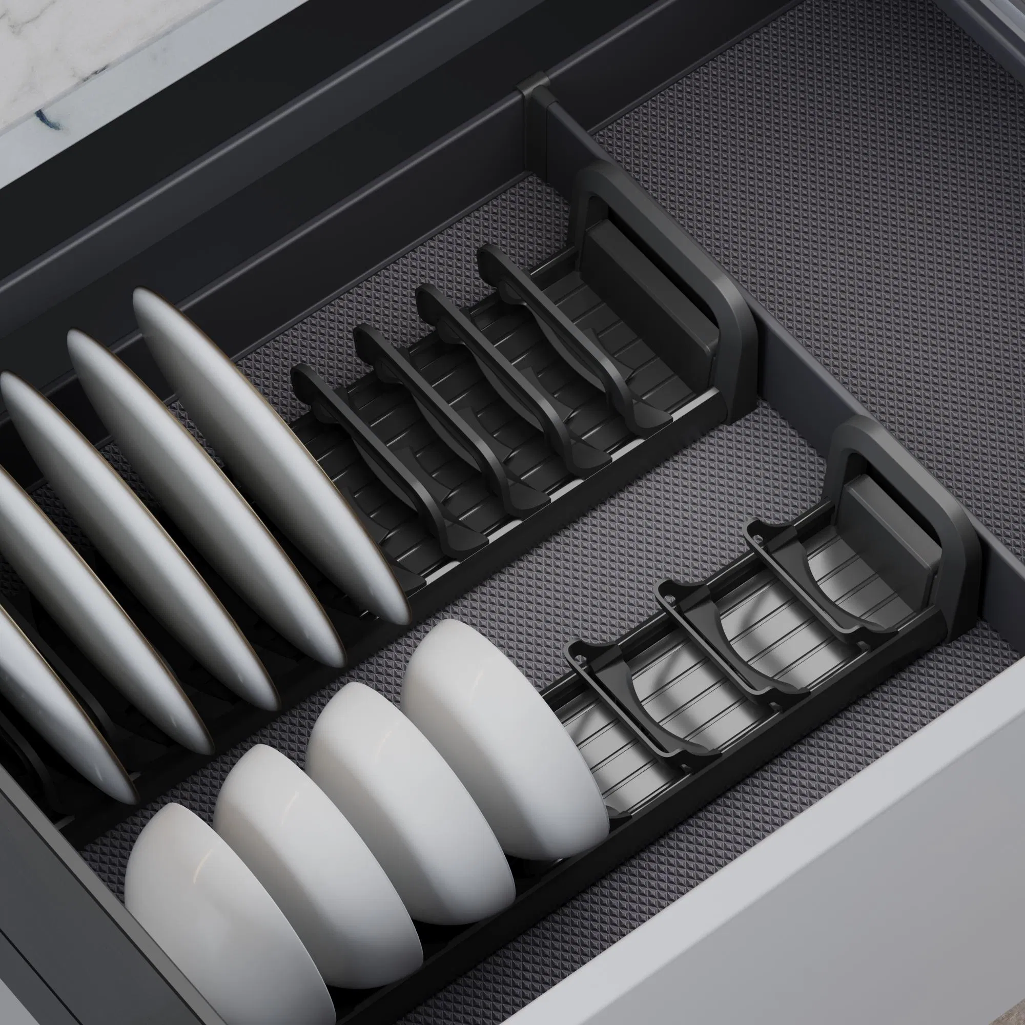 Kitchen Storage System Pull out Drawer Dishes Organizer