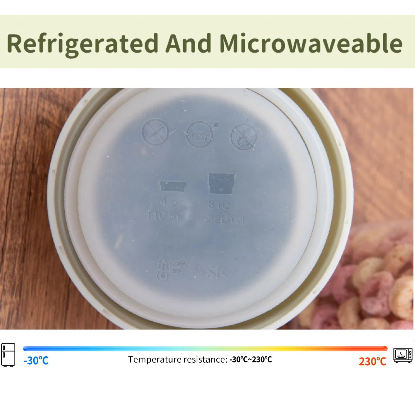 Collapsible Food Storage Container Dry Wet Separation Portable Wide-Mouth Bpafree PP-Jar