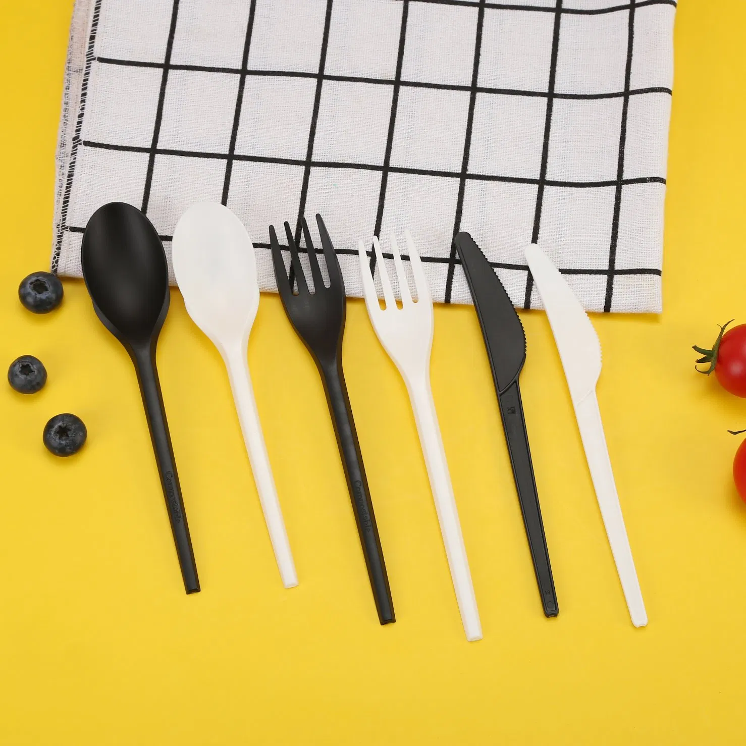 Quanhua OEM PLA Cutlery Disposable Fork Portable Compostable Biodegradable Cutlery