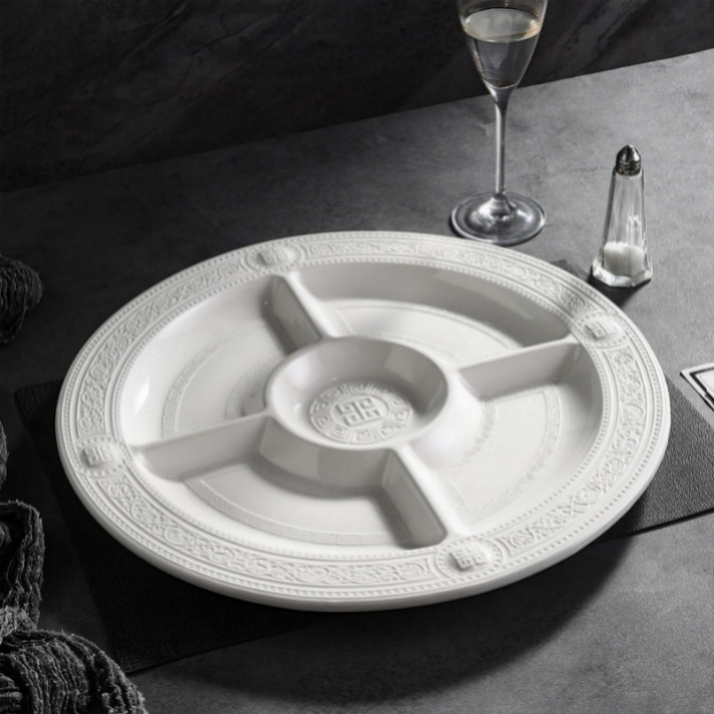41cm X 2.7cm High Quality Lead Free Ceramic Tableware for Individual Meals