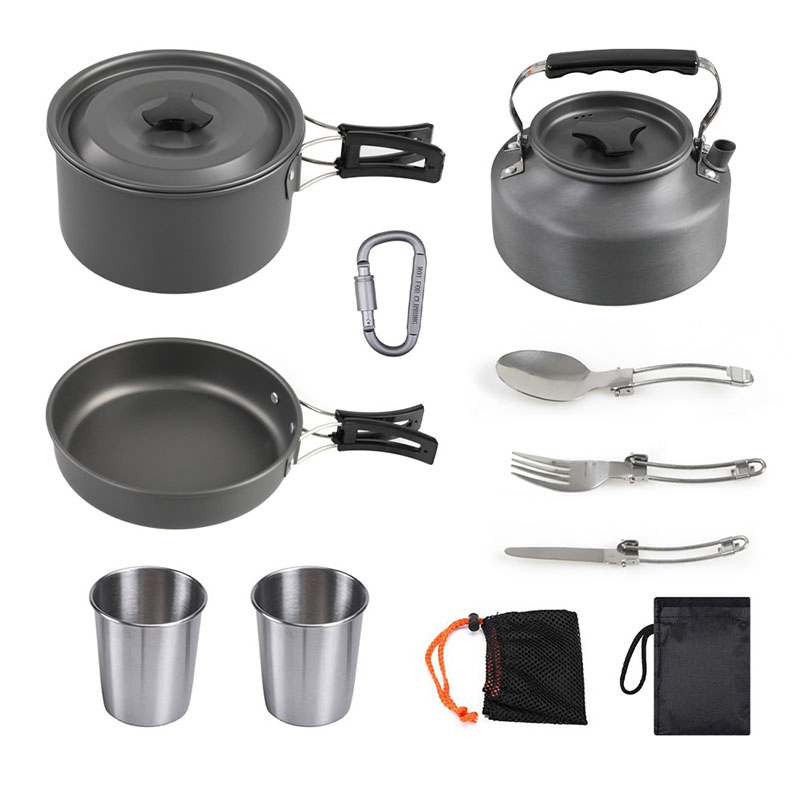 Factory Price Outdoor Portable 2-3 People Camping Picnic Cookware